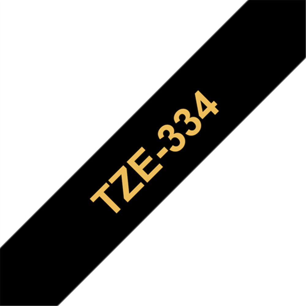 Brother TZE-334 ruban d'étiquette Or sur noir