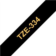 Brother TZE-334 ruban d'étiquette Or sur noir