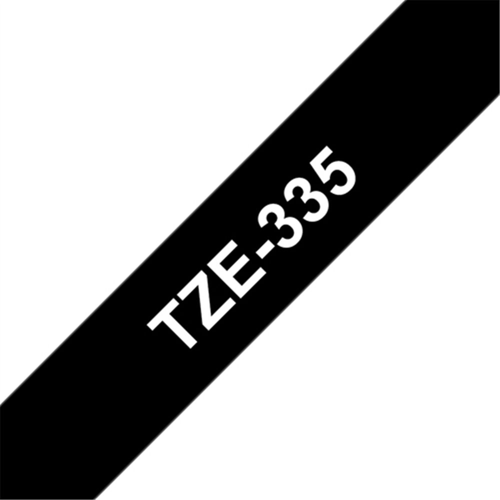 Brother TZE-335 ruban d'étiquette Blanc sur noir TZ