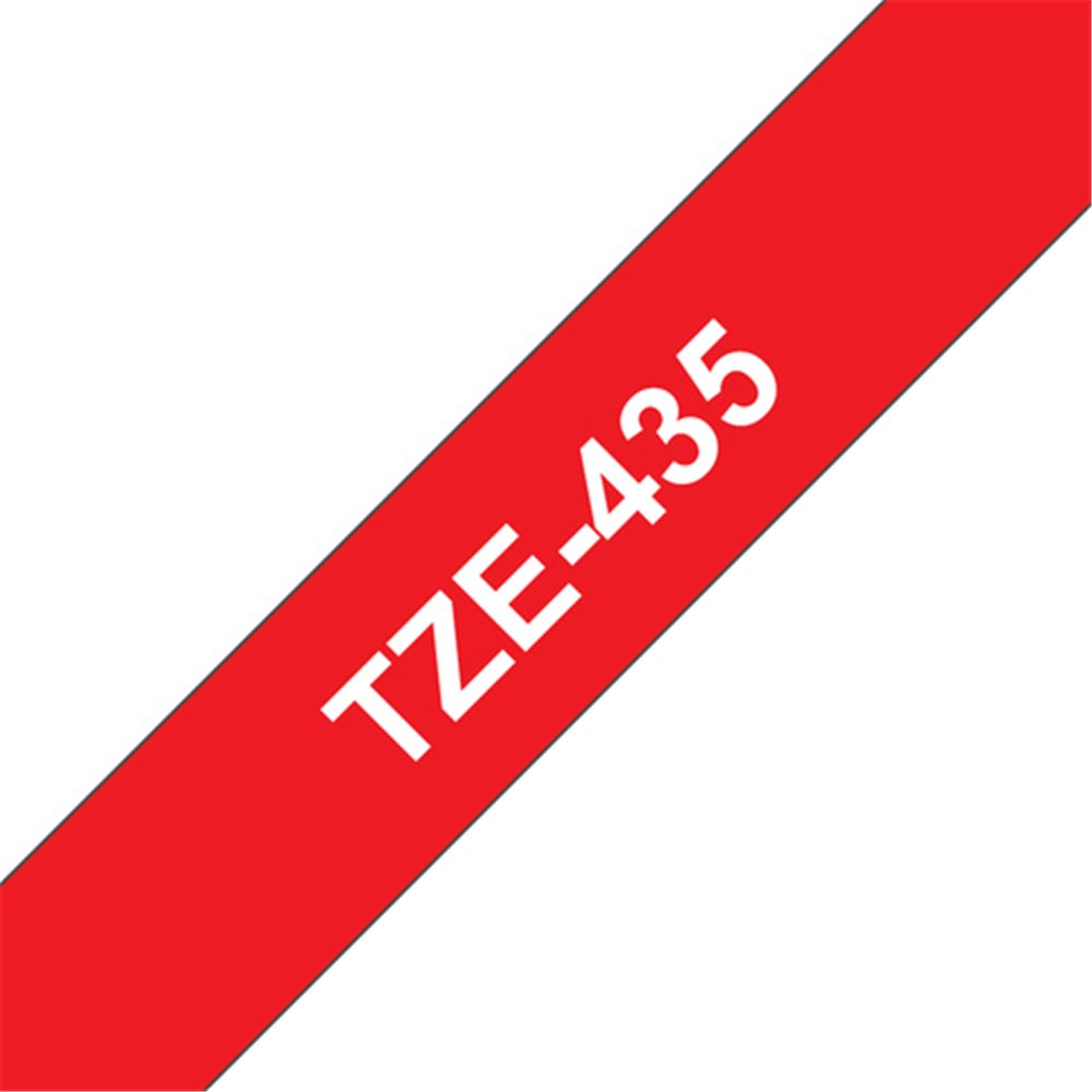 Brother TZE-435 ruban d'étiquette Blanc sur rouge