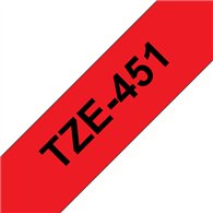 Brother TZE-451 ruban d'étiquette Noir sur rouge TZ
