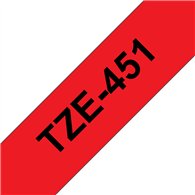 Brother TZE-451 ruban d'étiquette Noir sur rouge TZ