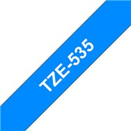Brother TZE-535 ruban d'étiquette Blanc sur bleu