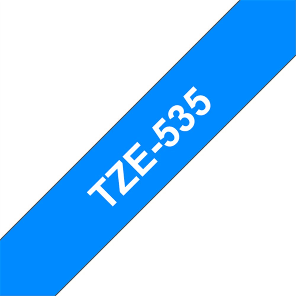 Brother TZE-535 ruban d'étiquette Blanc sur bleu