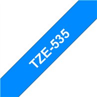 Brother TZE-535 ruban d'étiquette Blanc sur bleu