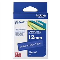 Brother TZE-535 ruban d'étiquette Blanc sur bleu