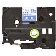 Brother TZE-555 ruban d'étiquette Blanc sur bleu
