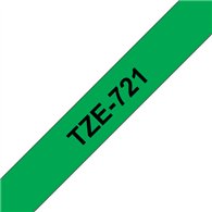 Brother TZE-721 ruban d'étiquette Noir sur vert