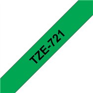 Brother TZE-721 ruban d'étiquette Noir sur vert