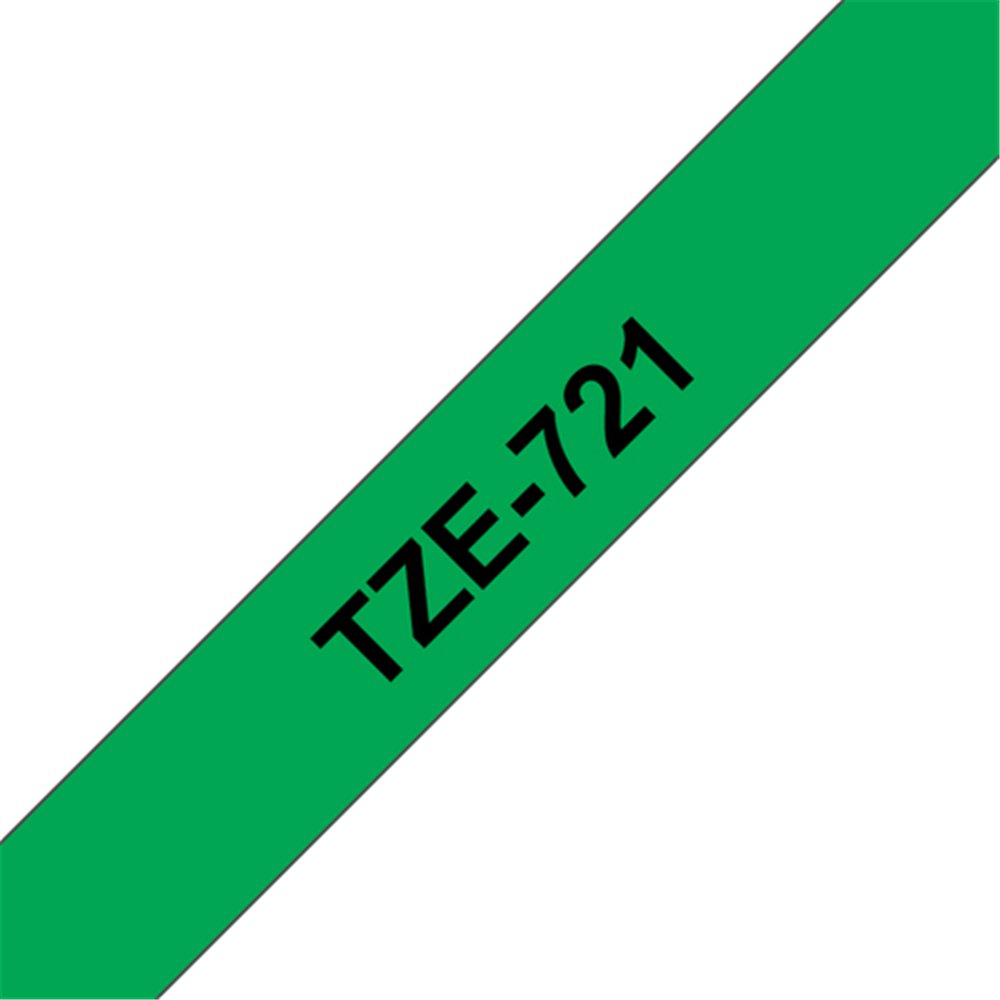 Brother TZE-721 ruban d'étiquette Noir sur vert