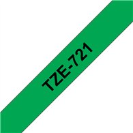 Brother TZE-721 ruban d'étiquette Noir sur vert