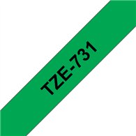 Brother TZE-731 ruban d'étiquette Noir sur vert
