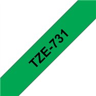 Brother TZE-731 ruban d'étiquette Noir sur vert