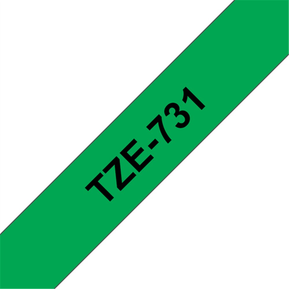 Brother TZE-731 ruban d'étiquette Noir sur vert