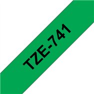 Brother TZE-741 ruban d'étiquette Noir sur vert TZ