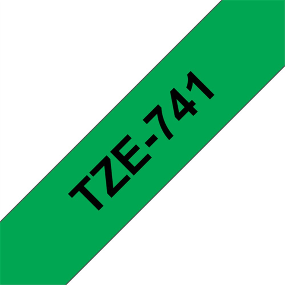 Brother TZE-741 ruban d'étiquette Noir sur vert TZ