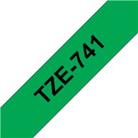 Brother TZE-741 ruban d'étiquette Noir sur vert TZ