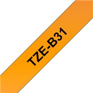 Brother TZE-B31 ruban d'étiquette Noir sur fond orange fluorescent