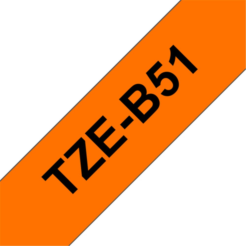 Brother TZE-B51 ruban d'étiquette Noir sur fond orange fluorescent