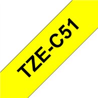 Brother TZE-C51 ruban d'étiquette Noir sur fond jaune fluorescent