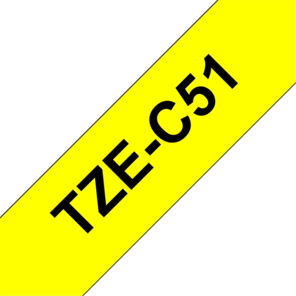 Brother TZE-C51 ruban d'étiquette Noir sur fond jaune fluorescent