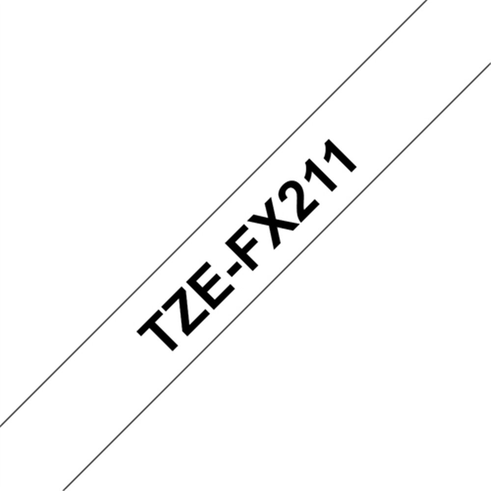 Brother TZE-FX211 ruban d'étiquette Noir sur blanc