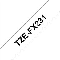 Brother TZE-FX231 ruban d'étiquette Noir sur blanc TZ