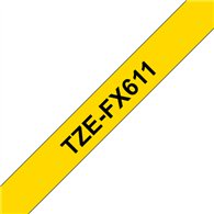 Brother TZE-FX611 ruban d'étiquette Noir sur jaune