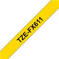 Brother TZE-FX611 ruban d'étiquette Noir sur jaune