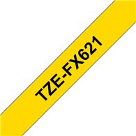 Brother TZE-FX621 ruban d'étiquette Noir sur jaune