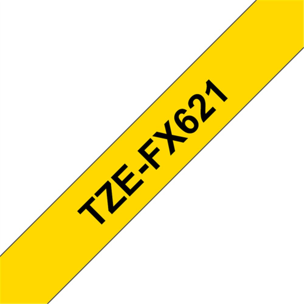 Brother TZE-FX621 ruban d'étiquette Noir sur jaune