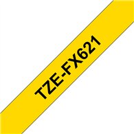 Brother TZE-FX621 ruban d'étiquette Noir sur jaune