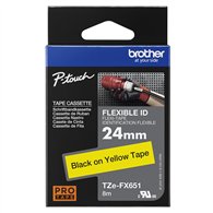 Brother TZE-FX651 ruban d'étiquette Noir sur jaune TZ
