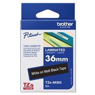 Brother TZE-M365 ruban d'étiquette Blanc sur noir
