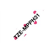 Brother TZE-MPPH31 ruban d'étiquette Noir sur rose