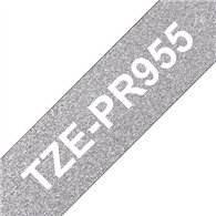 Brother TZE-PR955 ruban d'étiquette Blanc sur argent