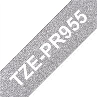 Brother TZE-PR955 ruban d'étiquette Blanc sur argent