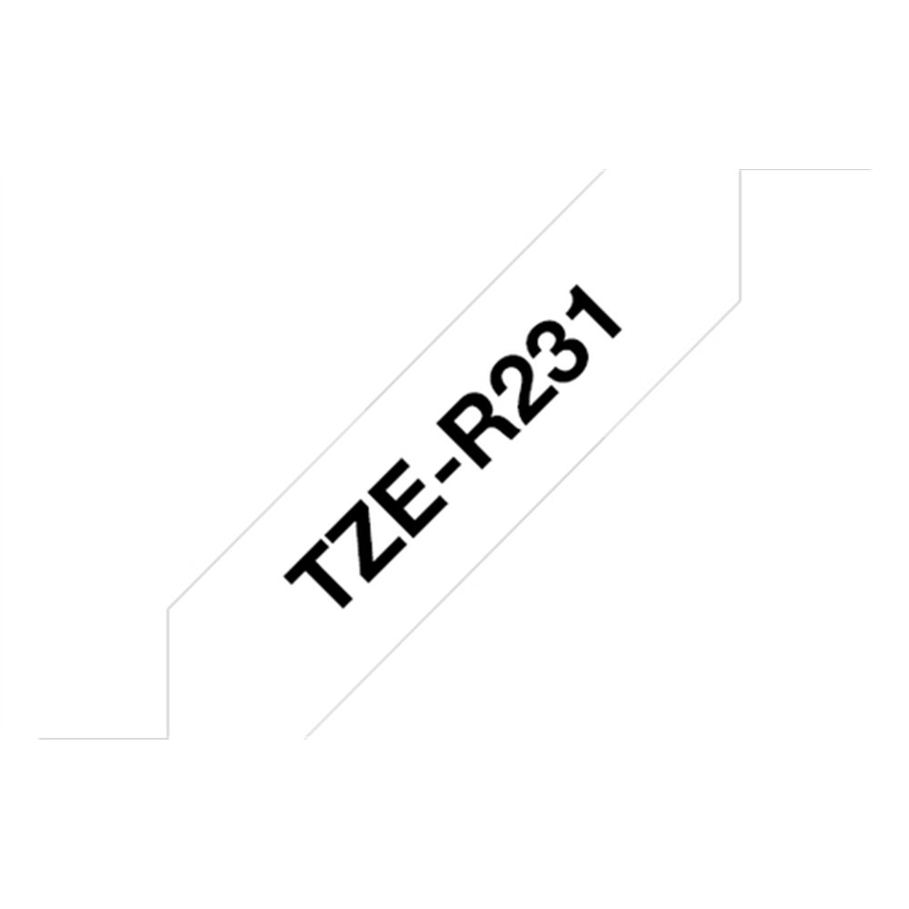 Brother TZE-R231 ruban d'étiquette Noir sur blanc