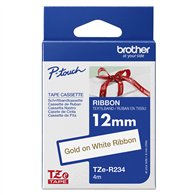 Brother TZE-R234 ruban d'étiquette Doré sur blanc