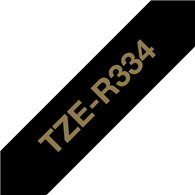 Brother TZE-R334 ruban d'étiquette Or sur noir