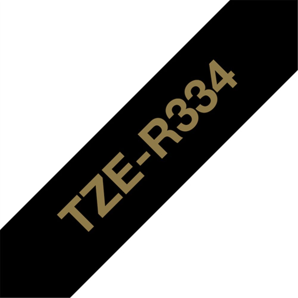 Brother TZE-R334 ruban d'étiquette Or sur noir