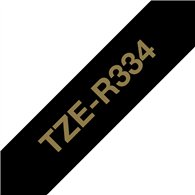 Brother TZE-R334 ruban d'étiquette Or sur noir