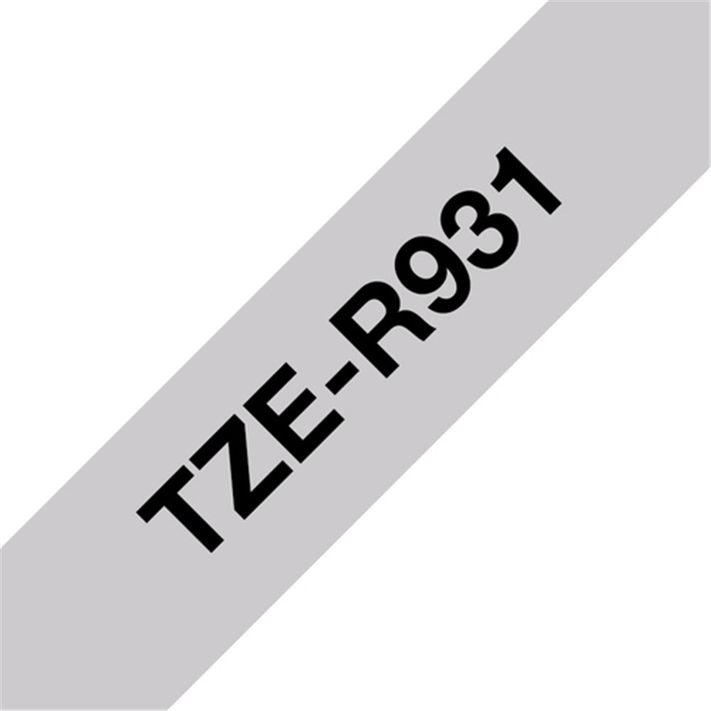 Brother TZE-R931 ruban d'étiquette Noir sur argent