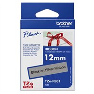 Brother TZE-R931 ruban d'étiquette Noir sur argent