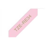 Brother TZE-RE34 ruban d'étiquette Or sur rose