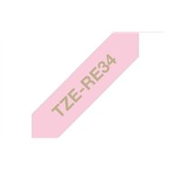 Brother TZE-RE34 ruban d'étiquette Or sur rose