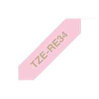 Brother TZE-RE34 ruban d'étiquette Or sur rose