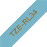 Brother TZE-RL34 ruban d'étiquette Gold on blue