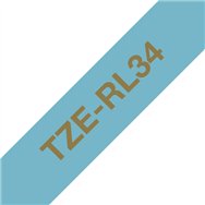 Brother TZE-RL34 ruban d'étiquette Gold on blue
