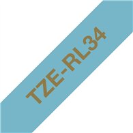 Brother TZE-RL34 ruban d'étiquette Gold on blue